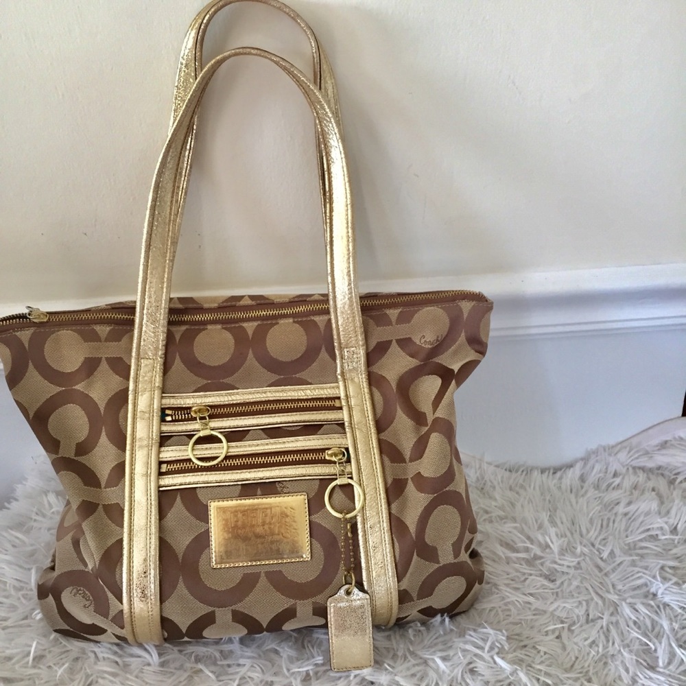 Coach Poppy Collection Signature Canvas Handbag